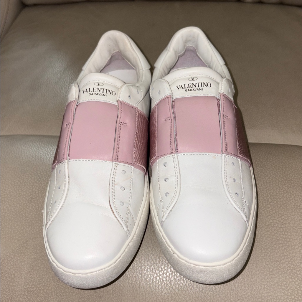 Valentino Pink And White Sneakers